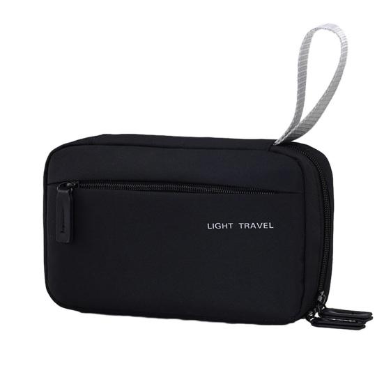 

Водонепроникна дорожня косметичка для чоловіків і жінок, з широким відкриттям, об ємна, органайзер для косметики та макіяжу з ручкою для шампуню, кондиціонера, аксесуарів для макіяжу S чорний