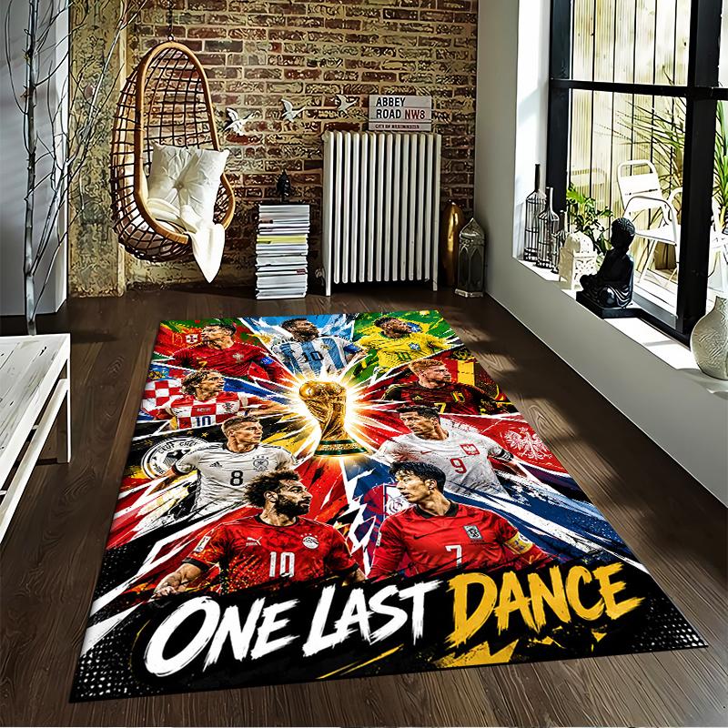 "Soccer Stars Carpet Set with Trophy" Carpet Set (1 Duvet Cover, 2 Pillowcases, Duvet Not Included)