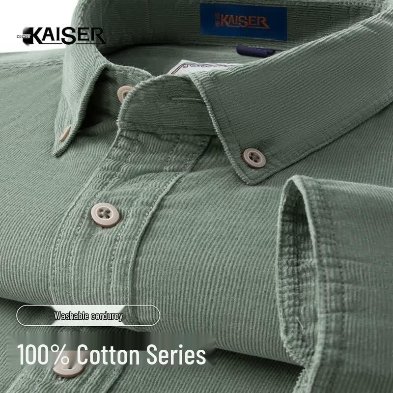 Caesar Men s 100% Cotton Corduroy Long Sleeve Shirt 4XL
