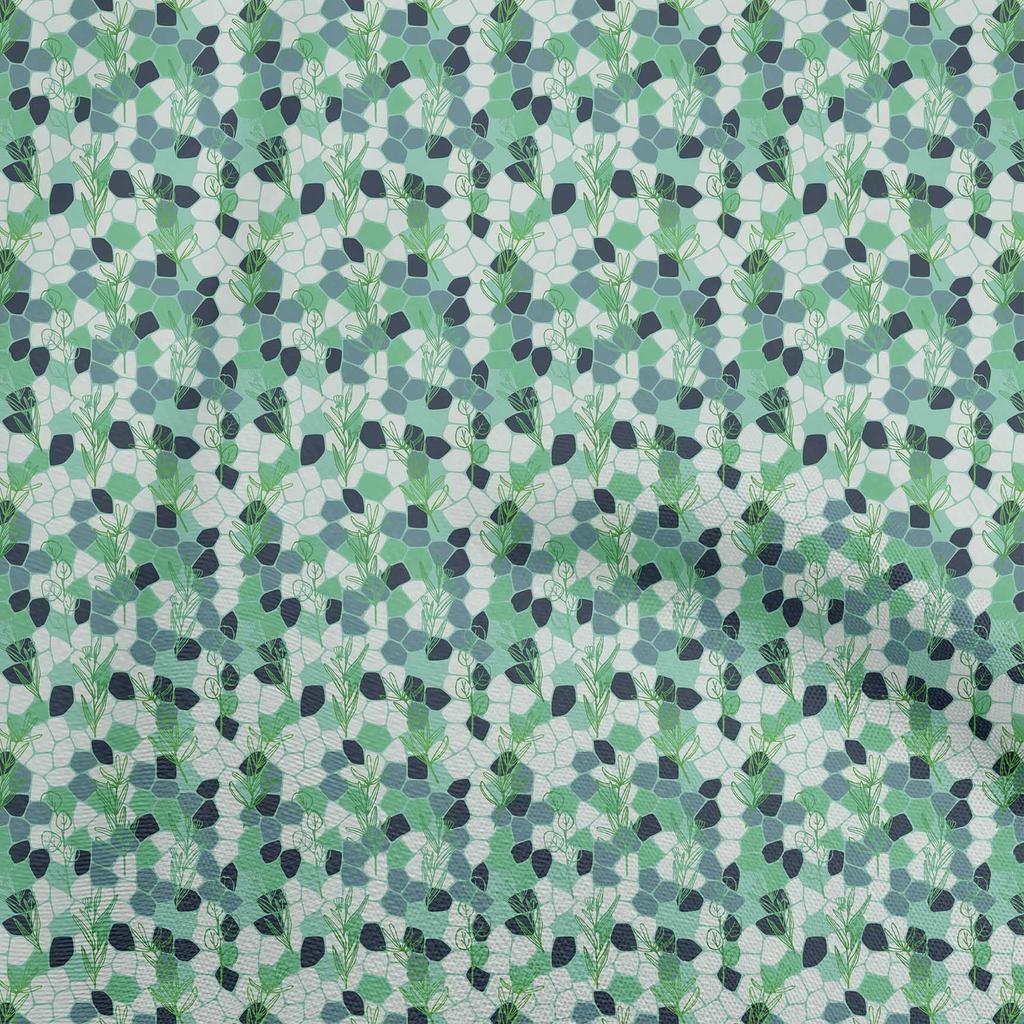 oneOone Georgette Viscose Gray Fabric Leaves Sewing Material Print Fabric By The Yard 42 Inch