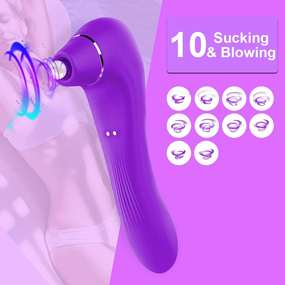 Female Sucking Vibrator Clitoris Stimulator G Spot Dildo Nipple Oral Blowjob Vacuum Clit Sucker Adult Sex Toys For Women 18+