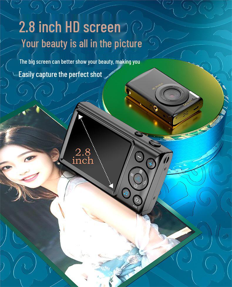 64MP Portable Student Music Vlog Mirrorless Camera for Travel