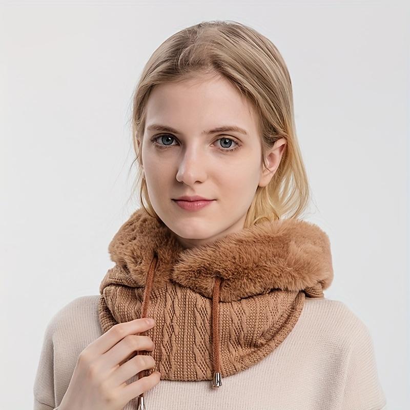 Vinter varm fuzzy lue tykk ensfarget balaclava plysj foret kaldsikker utendørs ski luer Beanies for kvinner