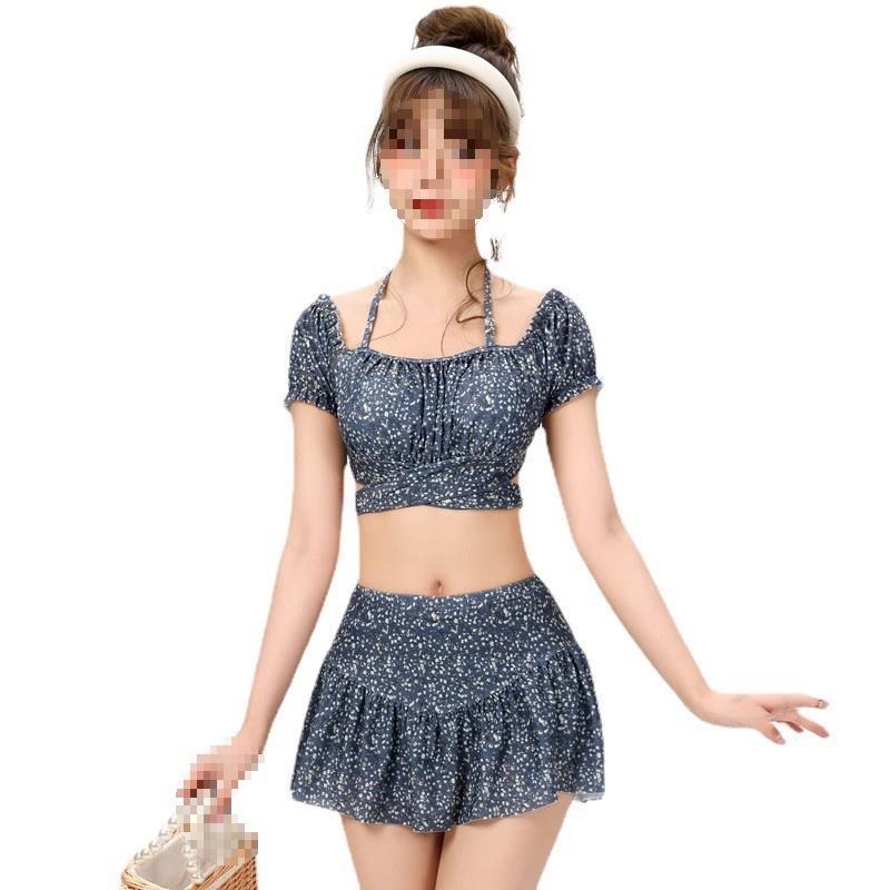 2024 Fresh Fairy Floral Japanese Push-Up Two-Piece Swimsuit for Women