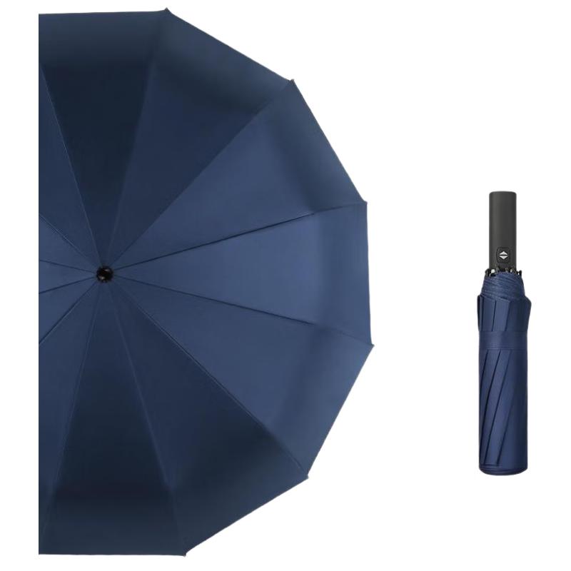Xiaobu Forest Automatic 12-Rib Black Vinyl Double Umbrella