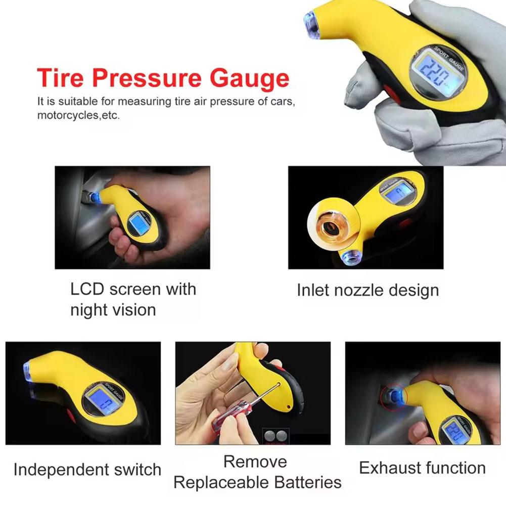 Portable LCD Display Auto Tyre Pressure Digital Meter Mini Diagnostic Tool Car Motorcycle Styling Detector Wheel Pressure Gauge
