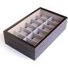 Case Elegance (Case Elegance) Watch Case Solid Wood Espresso Color Watch Glass Display Case Colle...