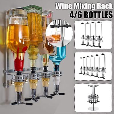 NEW 4/6 Wine Beer Alcohol Bar Beverage Dispenser Cocktail Alcohol Wall Mounted Cocktail Shaker Stand Bottle Liquor Dispenser