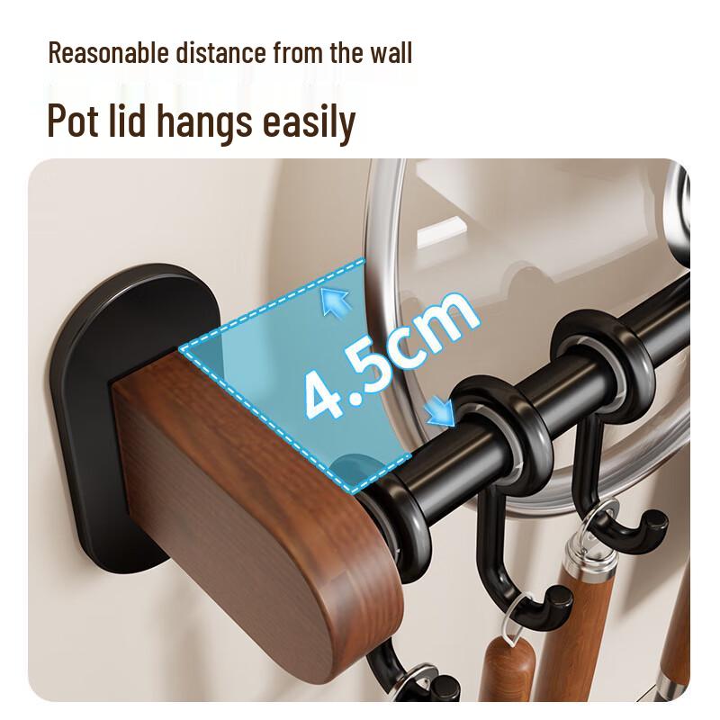 Punch-Free Wall-Mounted Kitchen Hook Rack