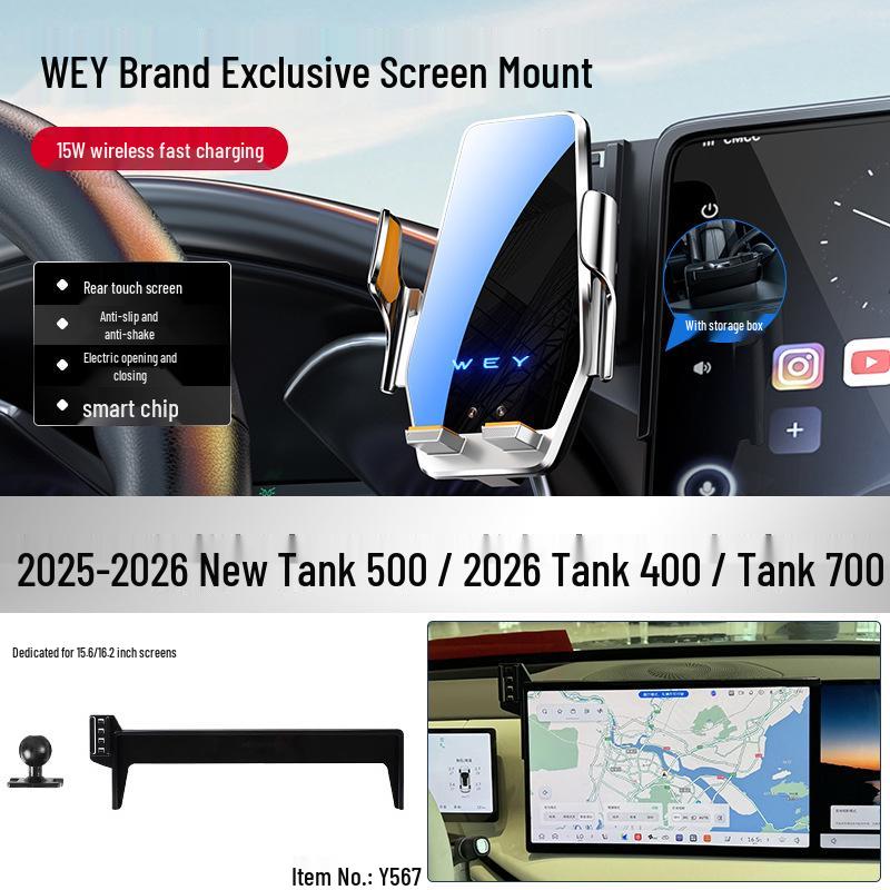 Tank 500 Mobile Phone Holder: Wireless Charger for 26 Models (400hi4t/300/700)