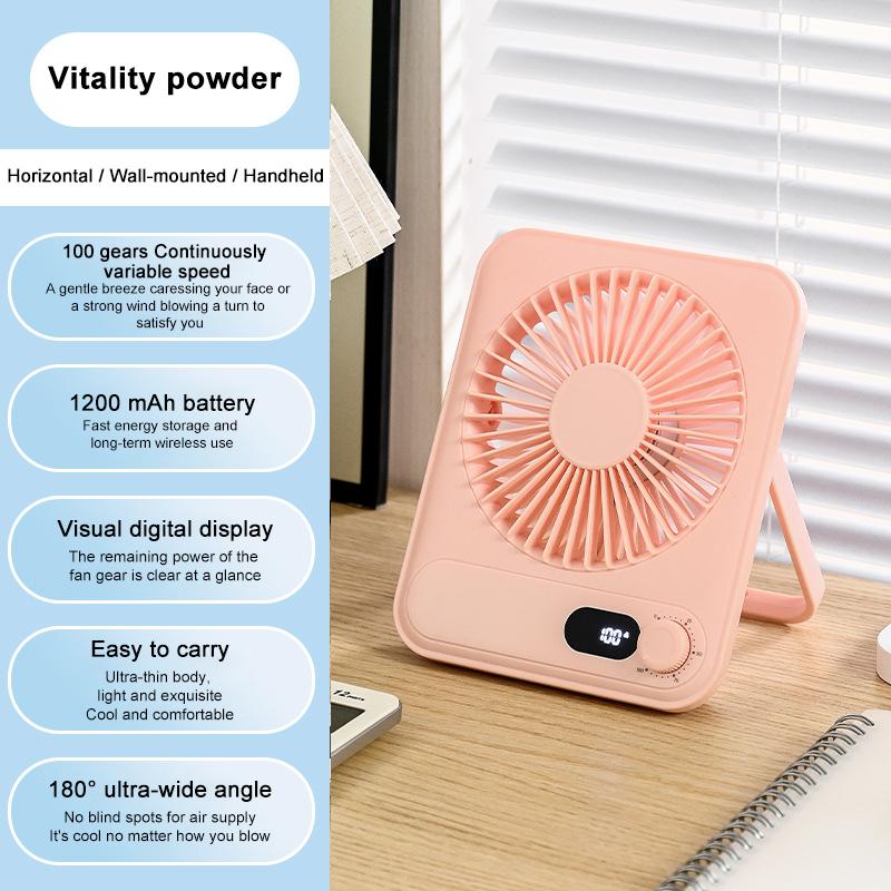 Desk Fan Portable USB Rechargeable Fan 180 Tilt Folding Personal Fan With Power Display 5 Speeds Ultra Quiet Table Fans Hot 2025