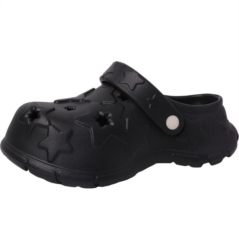 Gypsy star niche hole shoes women's 2025 spring and summer outer wear Korean version of beautiful stepping on shit feeling thick-soled beach bag he