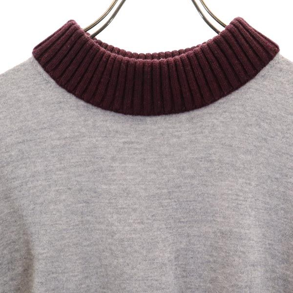 ACNE STUDIOS wool Long sleeve knit S Gray x Bordeaux sweater Women Used