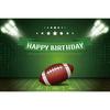 Ssailue Decor Football Party Decorations, 5x3 Ft Vinyl Banner with Football Theme for Birthday Parties, Green