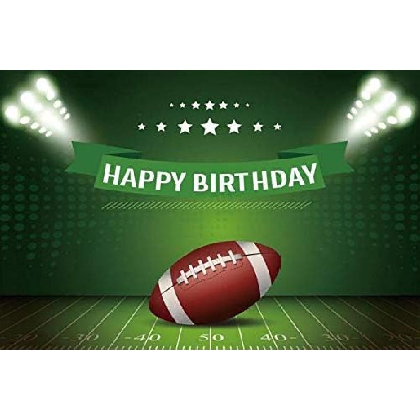 Ssailue Decor Football Party Decorations, 5x3 Ft Vinyl Banner with Football Theme for Birthday Parties, Green