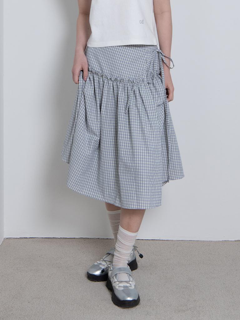 Opish Ribbon Frill Wrap Skirt, Sky Blue