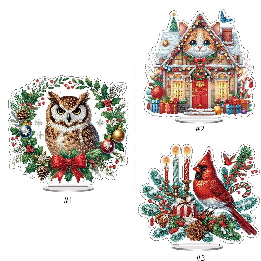 

Christmas Diamond Painting Tabletop Ornaments Kit for Home Office Desktop Decor BJ023