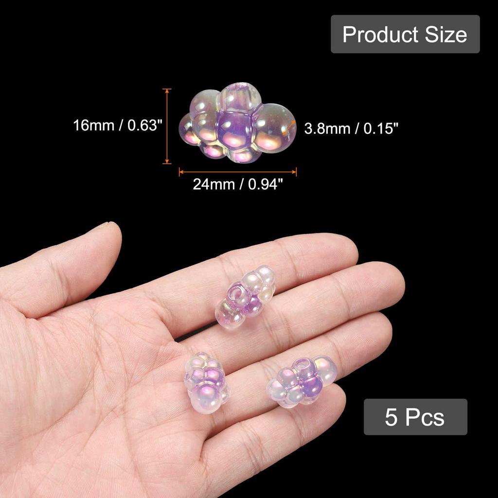 CoCud Miniature Dollhouse Bubble Cluster, 1:16 Scale Acrylic Matte Purple Bubbles (For DIY Crafts, Fairy Beach Decorations), Pack of 5
