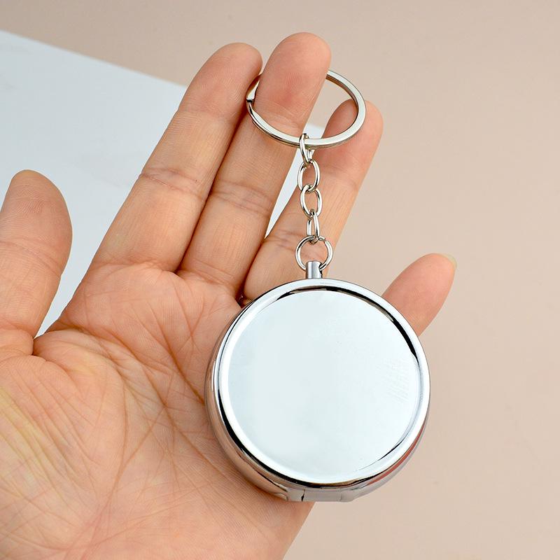 Portable Metal Pill Box Keychain - Compact Medicine & Jewelry Storage for Travel