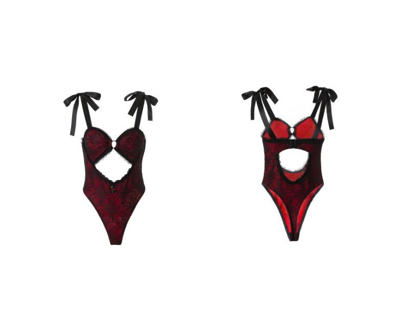 Gotischer Spinnennetz-Cutout-Body - Ohne Bügel, Spaghettiträger-Design
