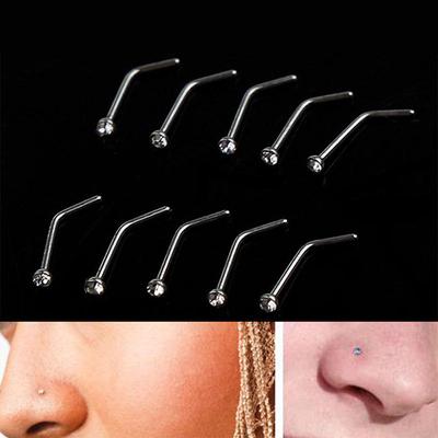 10 bucăți stras din oțel inoxidabil șurub inel inel pentru piercing pentru corp.
