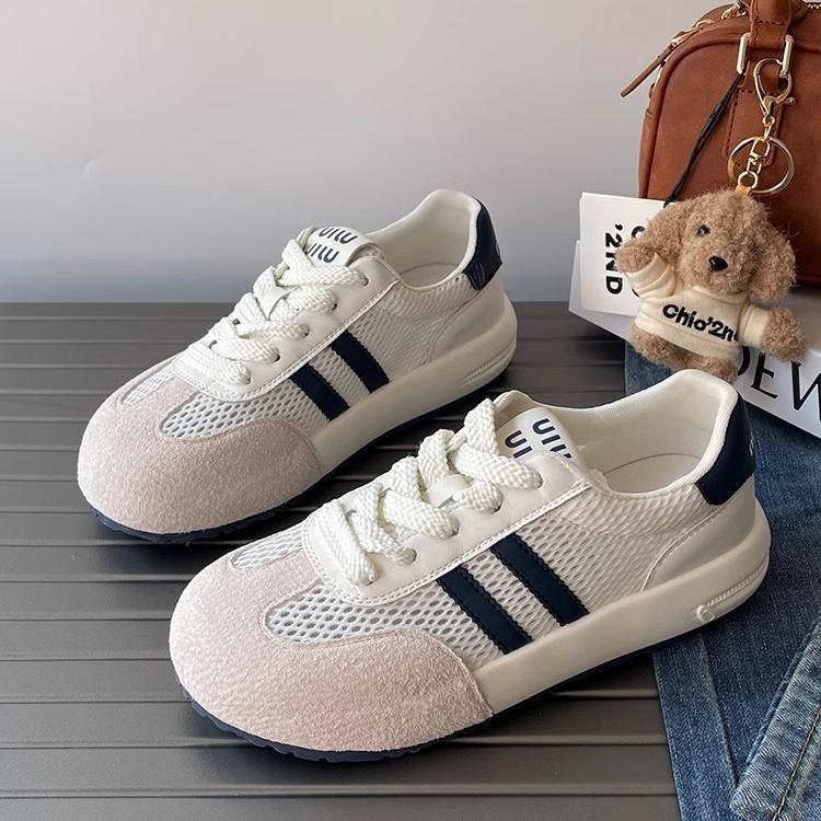 2025 spring and summer new thick-soled German training shoes women's soft-soled comfortable Forrest Gump shoes mesh breathable board shoes sports and
