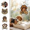 Cartello di Benvenuto in Legno per Porta d'Ingresso, Placca Decorativa da Appendere al Muro a Forma di Zampa di Cane con Corda di Canapa Resistente per Esposizione su Portico, Amanti degli Animali Domestici, Decorazioni per la Casa Interno Esterno
