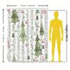 Christmas Themed Shower Curtain With Cute Green Trees Red Berries Snowflakes Festive Bathroom Decor Easy To Clean And Maintain