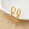 Women Delicate Fashion 18k Gold Plated Zircon Inlaid Clover Ear Cuff Earrings