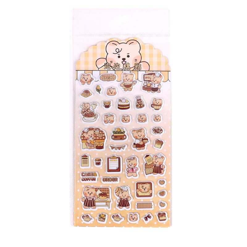 3D Pop Stickers with Soft Animal Durable Perfect for Decorating Your Planner or Perfect for Christmas or Birthday Includes Cute Mini Bubble Stickers
