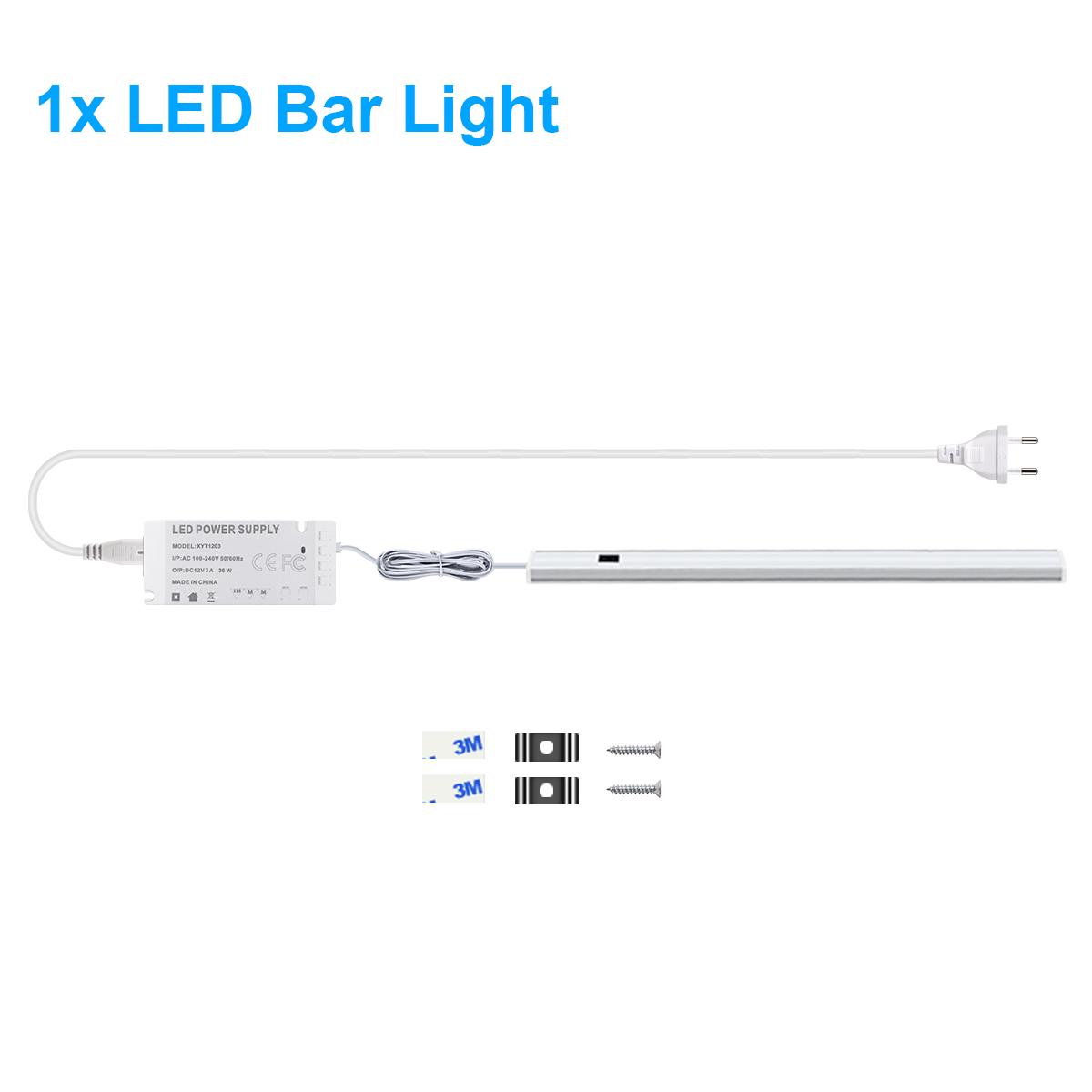 

Bathroom Kitchen LED Under Cabinet Light Hand Scan Motion Sensor Switch 12V Aluminum Bar Light Tube DIY Bedroom Shelf Backlight US Power Plug&Cold White&30cm