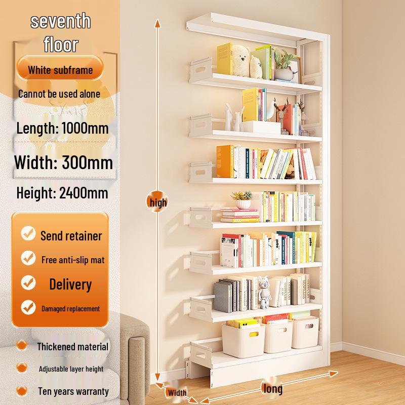 Steel Bookshelf with Whiteboard Doors, Multi-Layer Library Bookcase, Children's Picture Book Rack