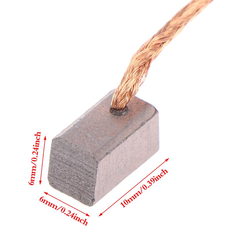 

4 шт., электродвигатель, угольная щетка, электроинструмент, вентилятор, графитовые щетки 6X6X10 мм