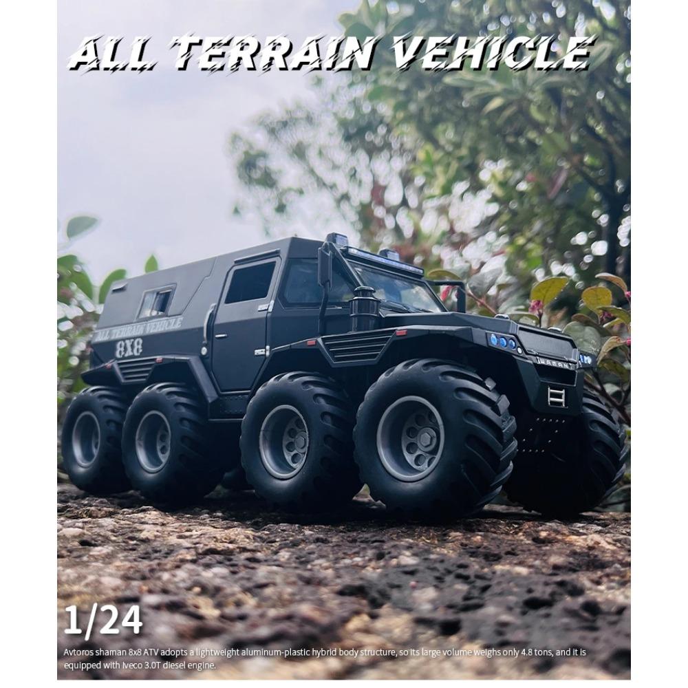 1/24 Russia Conqueror Shaman 8*8 Tyre Alloy Armored Car Model Diecast Metal Toy Police Off-road Vehicles Car Model Children Gift