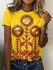 Summer Ethnic Floral 3D Print T-Shirts Women's Streetwear Round Neck Short Sleeve T Shirt Tees Harajuku Y2K Tops Female Clothing