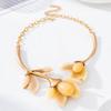 Fashion Colorful Flower Necklaces Adjustable Metal Open Chokers Korean Style Geometric Collar Necklace Women