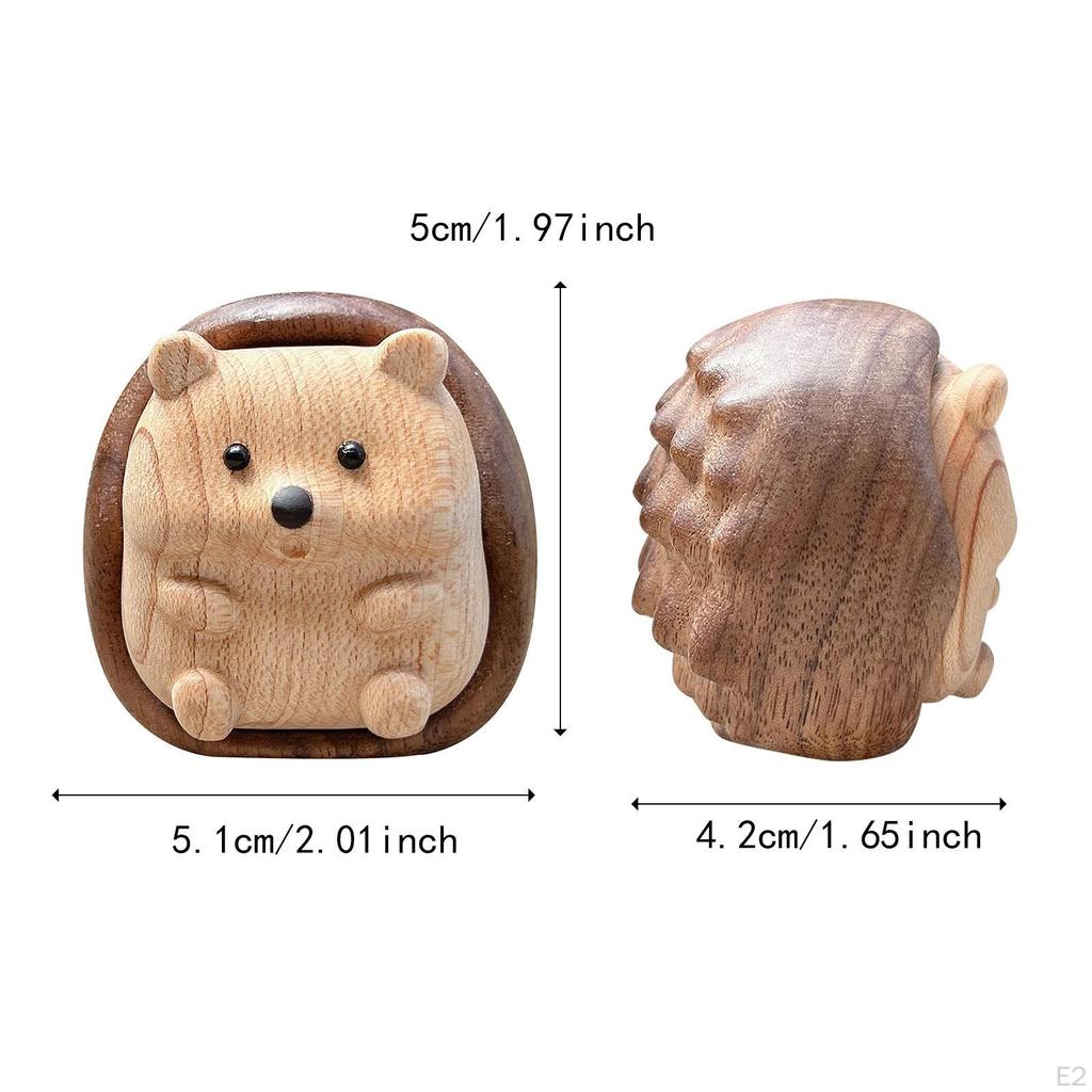 Hedgehog Figurine Ornament Hand Carved Art Decoration Miniature for Holiday Office Collectibles