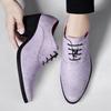 British New Fashion Men's  Pointed White Gold Purple Leather Height Increasing Shoes Moccasins Wedding Prom Homecoming Footwear