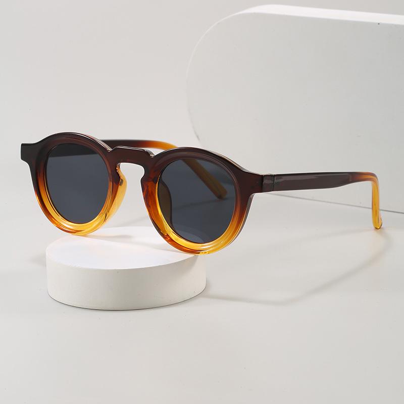 Retro Round Small Frame Glasses: High-End Unisex Sunglasses with UV Protection, Fashionable Trend.