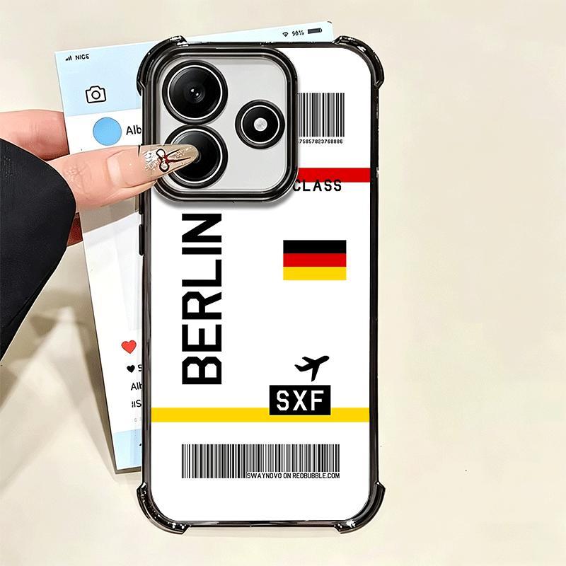 Travel Air Ticket Label Soft Phone Case For Xiaomi Poco X7 X8 Pro Max X6 X5 X3 F8 Ultra F7 M8 M7 M5S Redmi 15C 15A 15 14C 13C 12