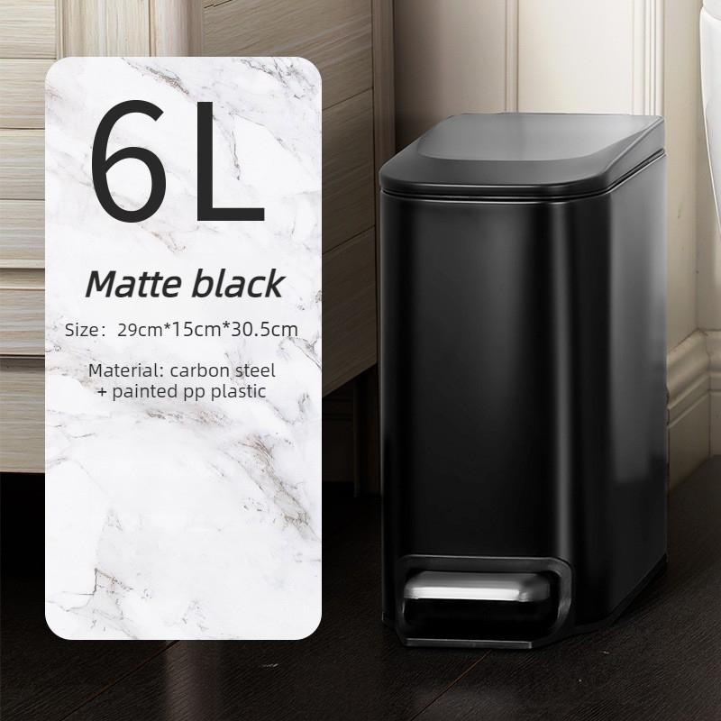 Nordic Waste Bins Bathroom Stainless Steel Pedal Trash Can Square Garbage Can Simple Living Room Modern Wastebasket with Lid