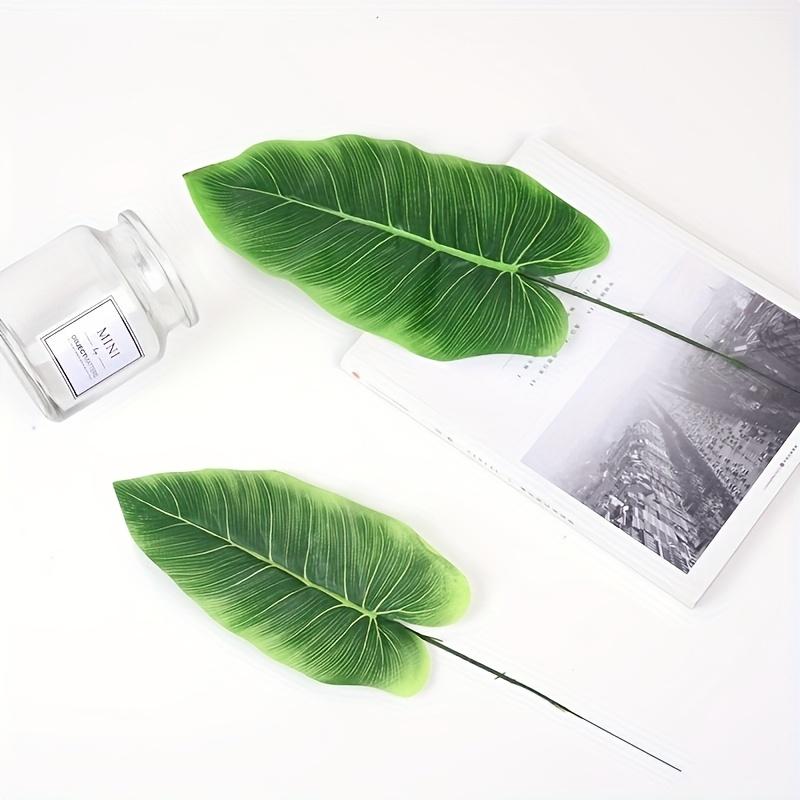 10pcs Realistic Artificial Banana Leaf Palm Branches,Fabric Material, Perfect for Home&Garden Decor, Weddings,Decorative Foliage