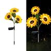 3 Heads Solar Sunflower LED Light Realistic Creative Landscape Lawn Lamp Ground Mounted Waterproof Solar Stake Light