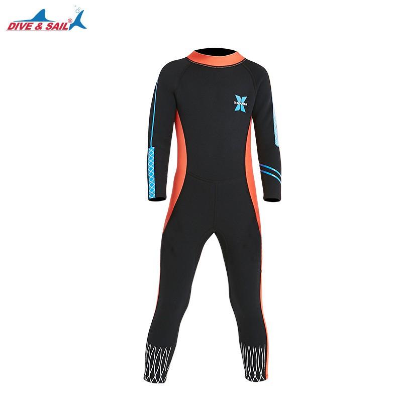 DIVE&SIAL Children's Diving Suit 2.5MM Women's Swimsuit One-piece Long Sleeves Thickened Warm Surfing Snorkeling Jellyfish