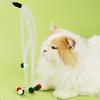 Cat Toy Elastic Mesh Cats Stick Wool Ball Tassel Cat Toys Interactive Colored Ball Cats Toy with Bell Kitten Teaser Pet Supplies