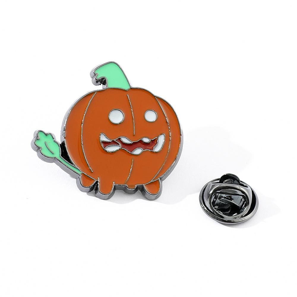 Halloween Brooch, Christmas Eve Horror, Wizard Hole Pumpkin Head Jack Personality Alloy Enamel Ornament Badge