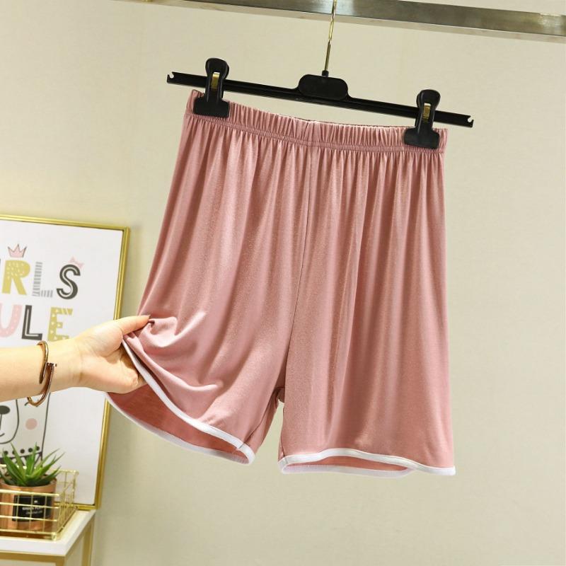 

Модальные повседневные шорты для женщин, летние, свободные, тонкие, домашние, спальные брюки, с высокой талией, большие размеры, широкие брюки, шорты для женщин XXXL светло-розовый