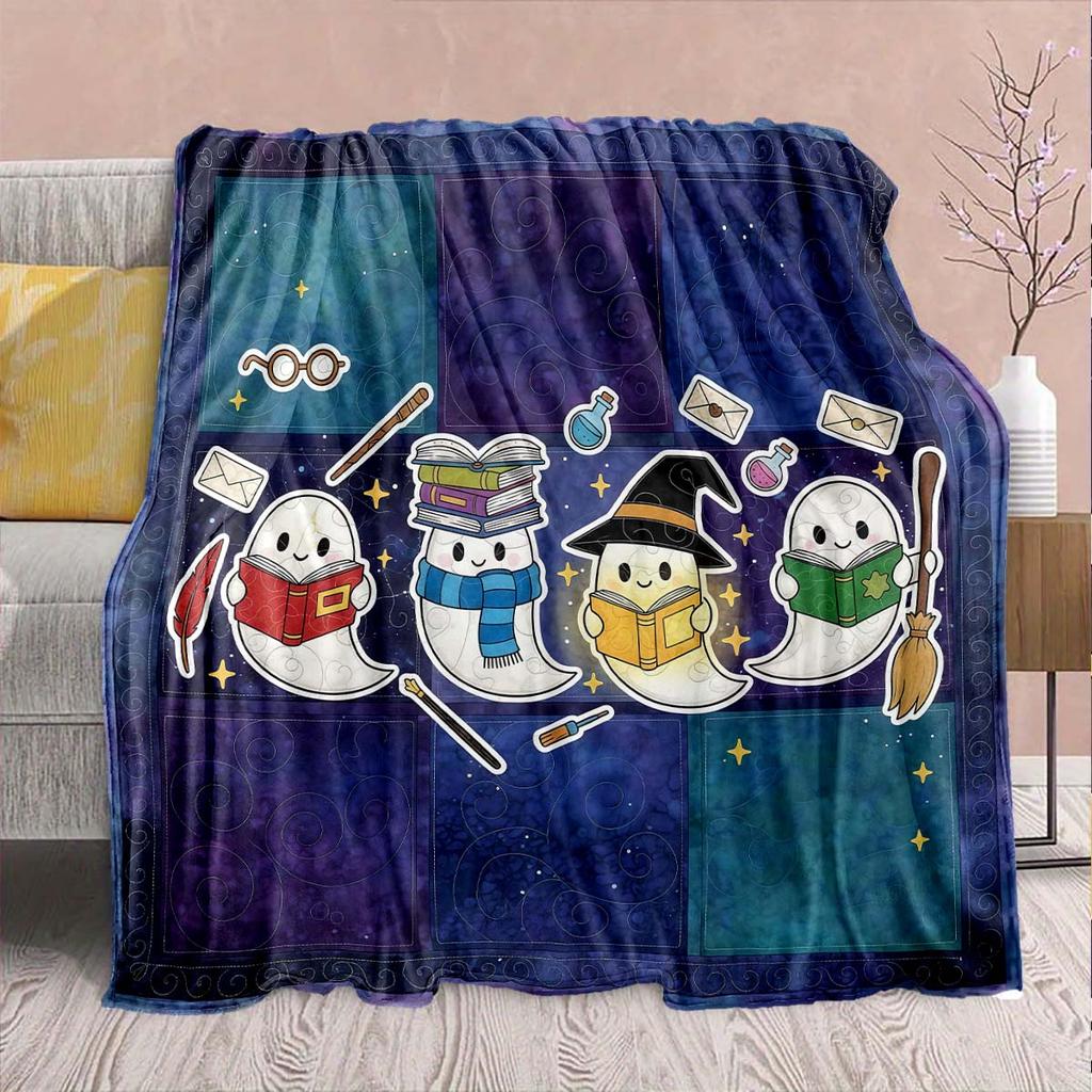Magic Owl Flannel Blanket - Soft Warm Perfect for Sofa, Bedding Camping Travel Office Home Decor 