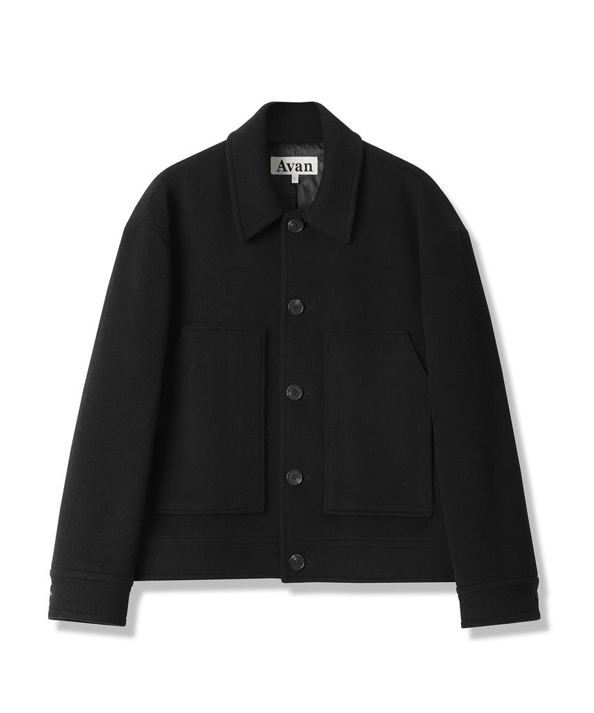 Avandress Fore Wool Collar Handmade Jacket Gray