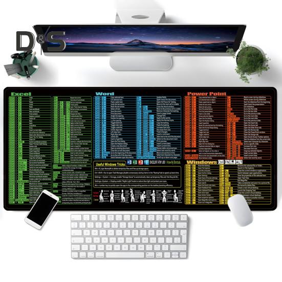 Alfombrilla de ratón portátil para ordenador, impermeable, para oficina, PowerPoint, Excel, Word, teclas de acceso directo, alfombrilla de escritorio antideslizante, accesorios para PC